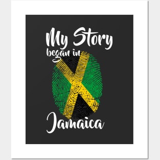 Jamaica Flag Fingerprint My Story DNA Jamaican Posters and Art